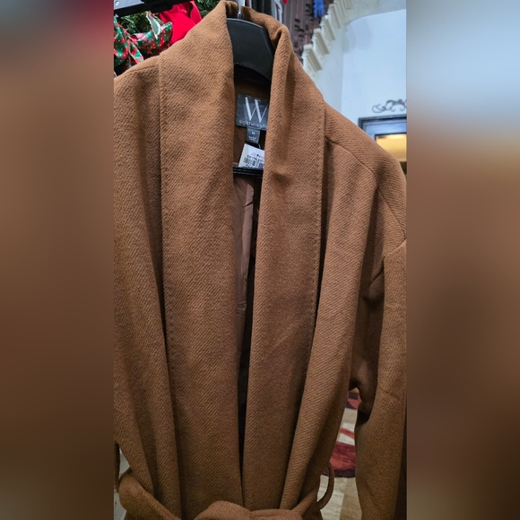 New Worthington Brown Lined Belted Lady Coat , M - Picture 4 of 9